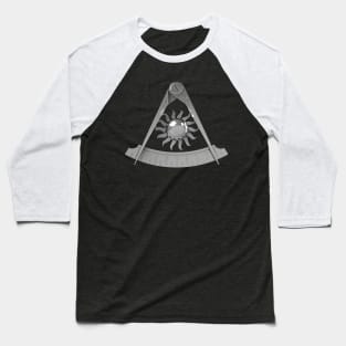 Past Master Silver Emblem Jewel Masonic Freemason Baseball T-Shirt